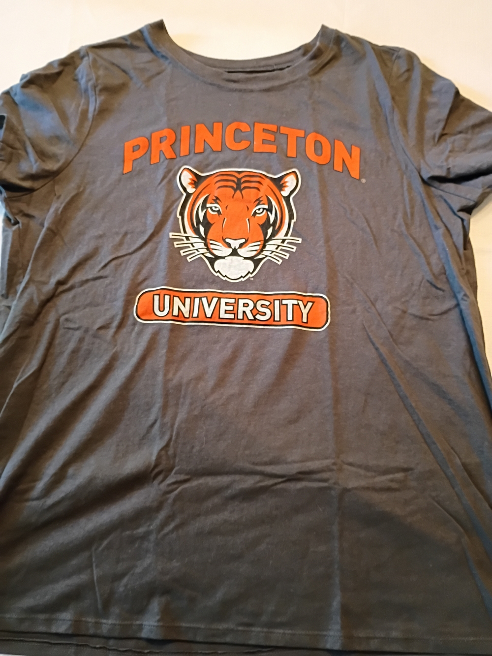 Princeton University Gray Short-Sleeve Tee with Orange Tiger Graphic